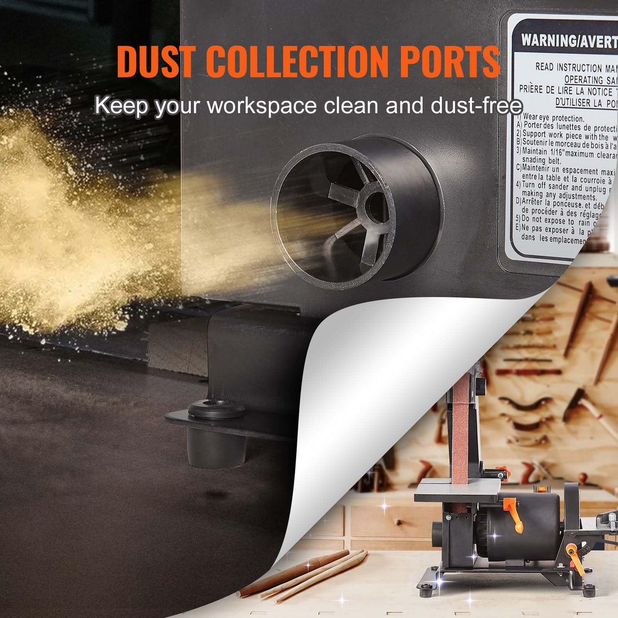 VEVOR 1 x 30 Inch Belt Sander with 5 Inch Disc Sander, Powerful Bench Sander with 2.5A Induction Motor for Woodworking VEVOR