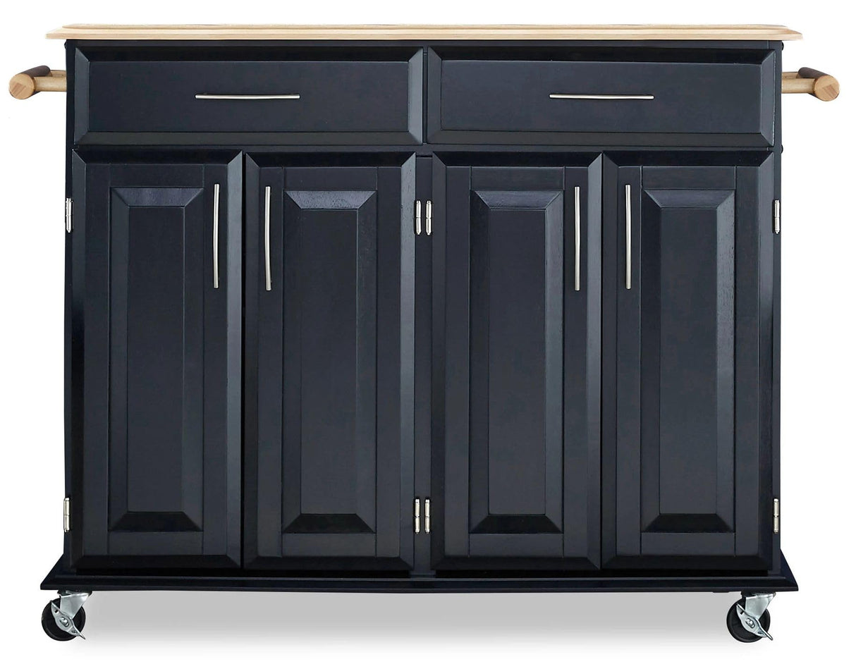 Homestyles Kitchen Cart with Storage Dolly Madison, 48.25 Inches Wide, Black homestyles