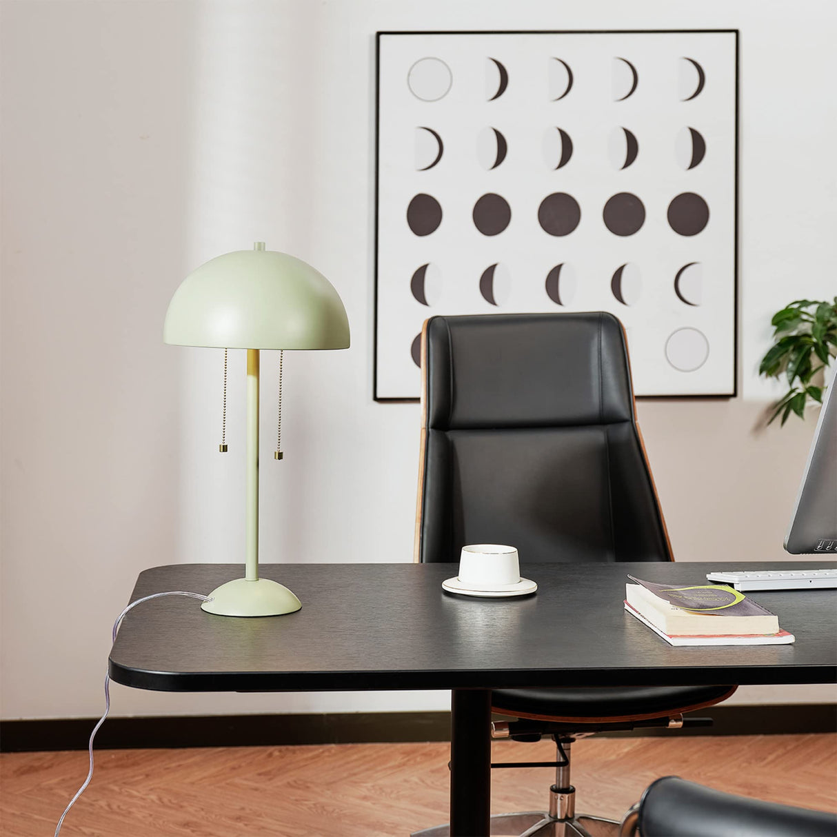 Globe Electric Novogratz x 65850 Haydel 21" 2-Light Table Lamp, Sage Green, Double On/Off Pull Chain Globe Electric