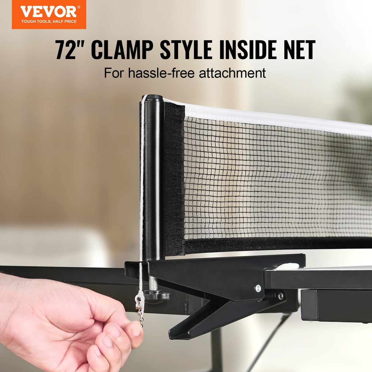 VEVOR Ping Pong Table, Professional Table Tennis Game, Indoor MDF Portable Table Tennis Table, Foldable Ping Pong Table with Quick Clamp Net and Lockable Wheel, 10 Minute Easy Assembly, 25mm Tabletops VEVOR