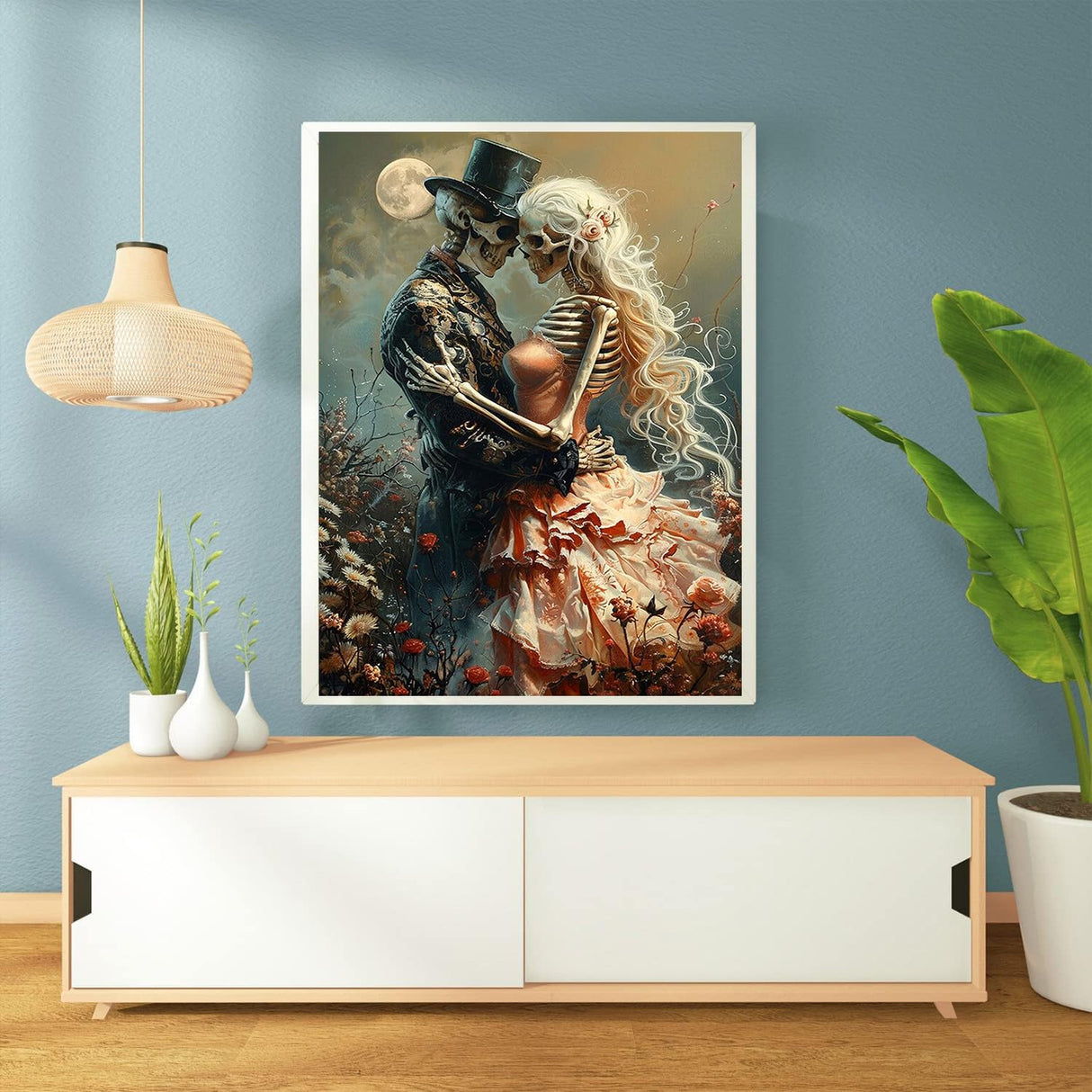 Axquilon Skeleton Diamond Art Kits for Adults - Skull Diamond Painting Kits for Adults Beginner, DIY 5D Full Drill Gem Art for Home Wall Decor 12x16 inch Axquilon