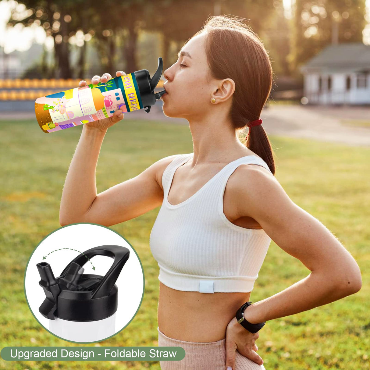 8 Pack 20oz Sublimation Tumbler Set Triple-Insulated Stainless Steel Sports Water Bottle with Straw Lid Blank Sublimation Cup with DIY Stickers, Shrink Wrap, Rubber Base, Heat Tape for Heat Transfer HEIBERWIND