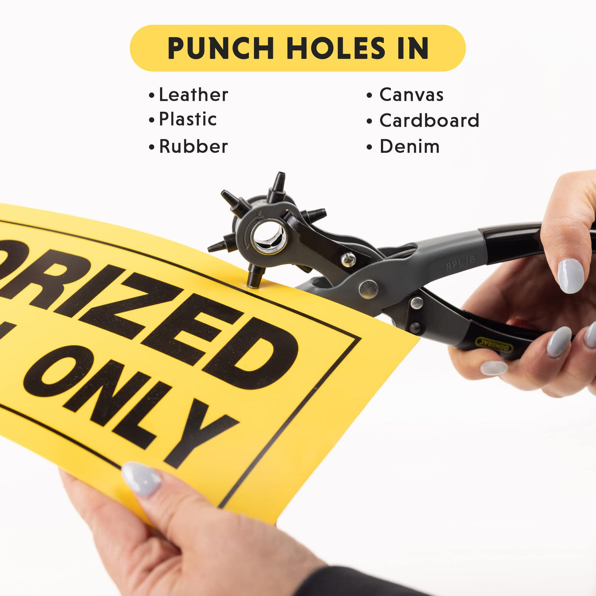 General Tools Leather Hole Punch Tool - 6 Multi-Hole Sizes for Leather, Rubber, & Plastic - Hobbies & Crafts 8.5 inches General Tools