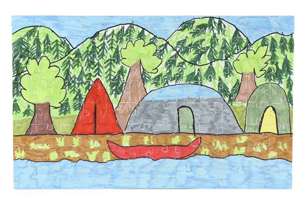 4 Blank Jigsaw Puzzles with Envelopes – 10 x 16 Inch, 96 Pieces Each – Hygloss DYI party invites, Perfect for Decorating, Kids' Activities, Arts & Crafts or Party Favors - Puzzle to Draw On for Crafts Hygloss