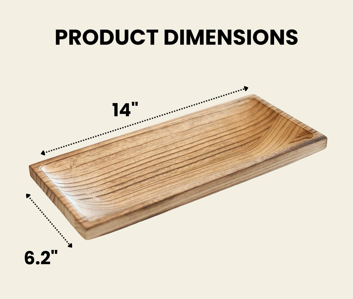 Wood Dough Bowl (14.2" x 6.2" x 2") - Durable Paulownia Key Bowl - Stylish Decorative Bowl - Easy to Clean, Versatile Decorative Tray - Perfect for Home Decor, Table Centerpiece, dough bowl for decor Zuber Home Goods