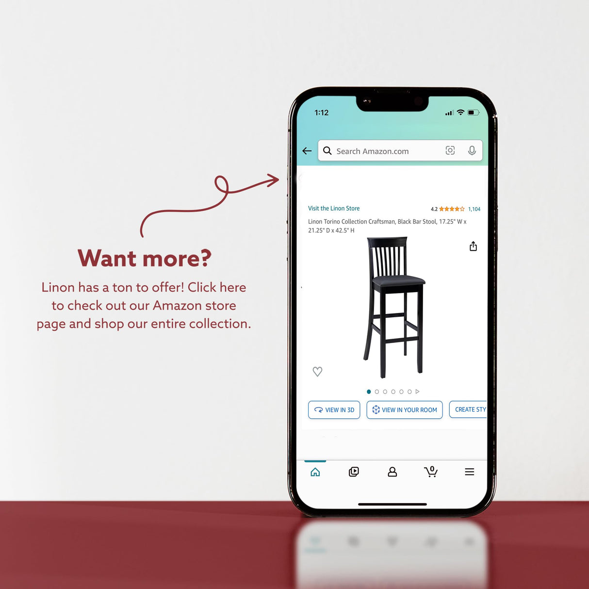 Linon Home Dcor Black X Back Counter Stool, 16" W x 17.91" D x 37.01" H Linon