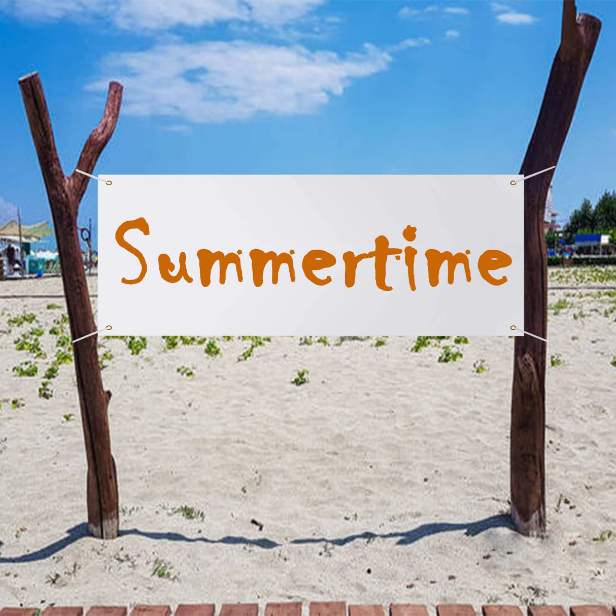 2 Pieces Large Banners Signs Polyester Oxford Cloth Sublimation Banner with Rope for Indoor Wall Outdoor Easy Hang Sign DIY Banner Sign for Business Office Supply (White,2 x 5 Feet) Peramarl