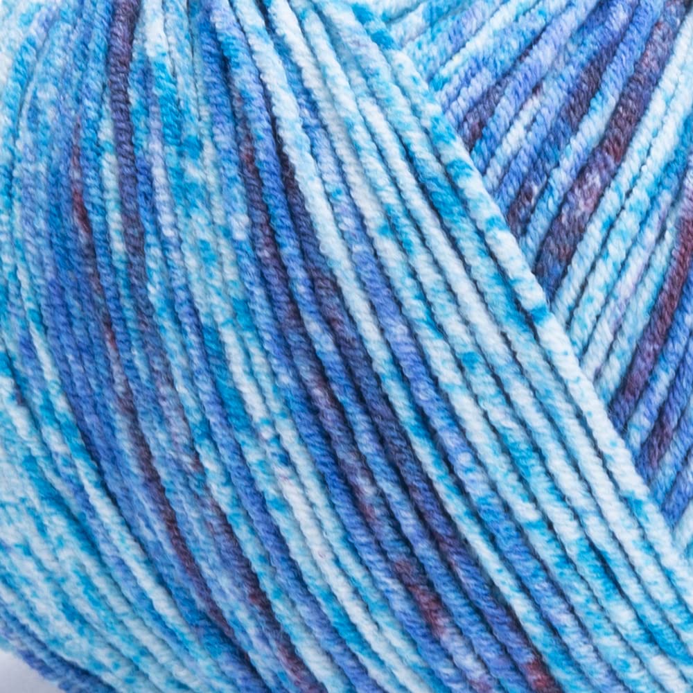 YarnArt Jeans Splash - Variegated Sport Yarn 55% Cotton 45% Acrylic 1 Skein/Ball 50g 174yds Soft Cotton Yarn for Amigurumi (944) YarnArt