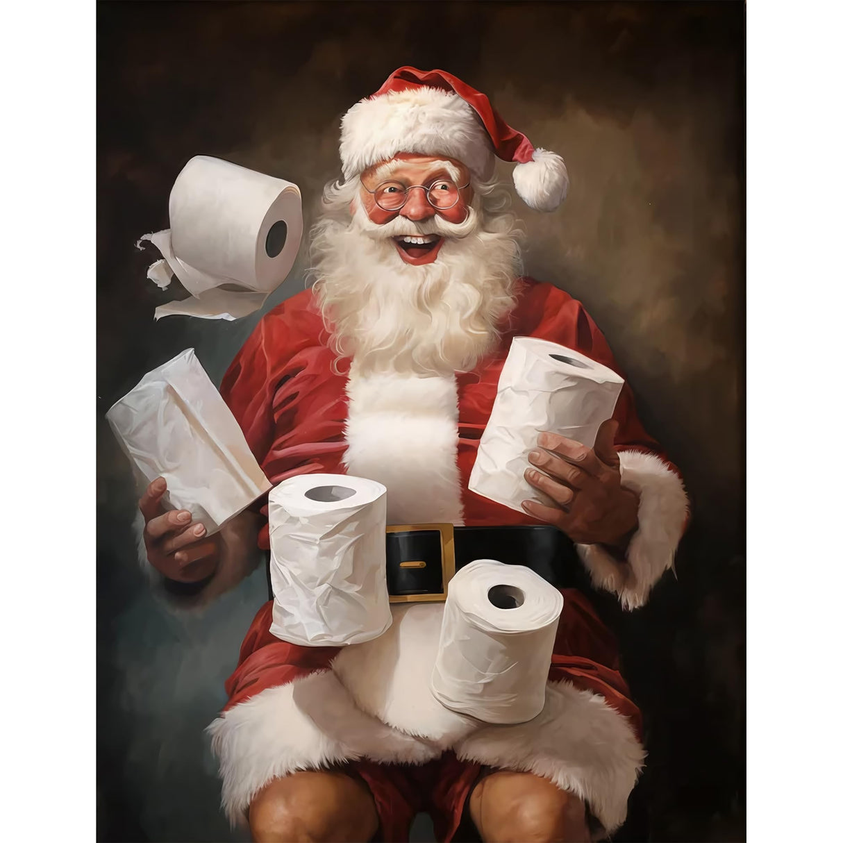 zhuoyaju Funny Bathroom Wall Art Diamond Painting Kits for Adults, 5D Christmas Santa Diamond Art Kits for Beginner, DIY Full Round Drill Diamond Dots Gem Painting Kit for Home Wall Decor 12x16 Inch zhuoyaju