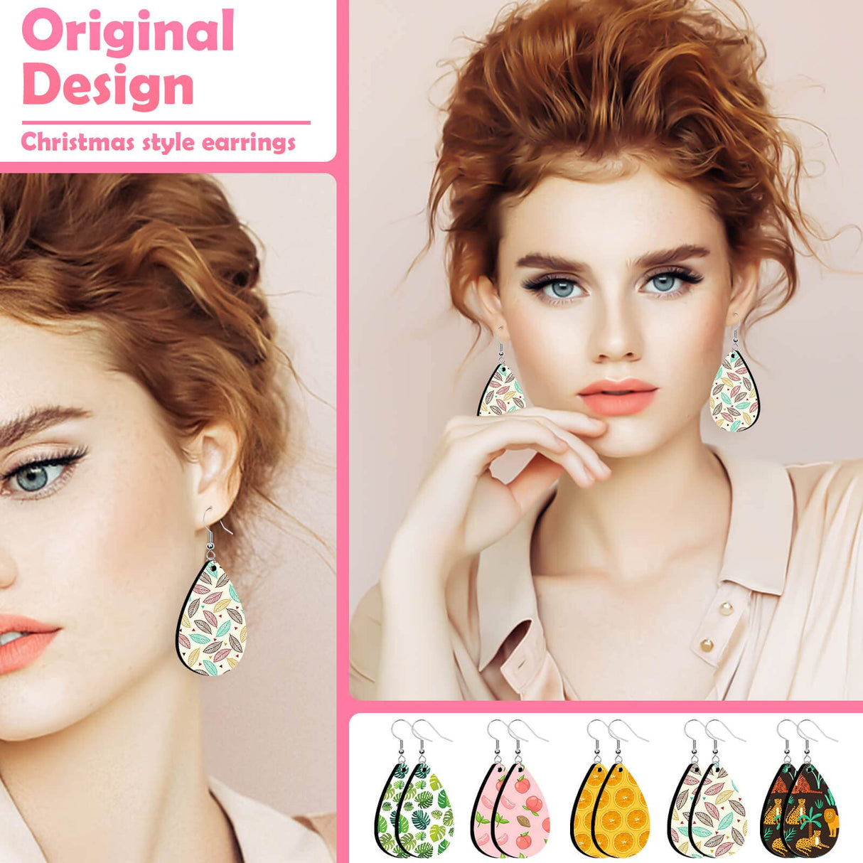 60 Pieces Sublimation Blanks Products, modacraft Sublimation Blank Earrings with Earring Hooks Jump Rings Ear Plugs Holder Cards Bags for Jewelry DIY Making Modacraft