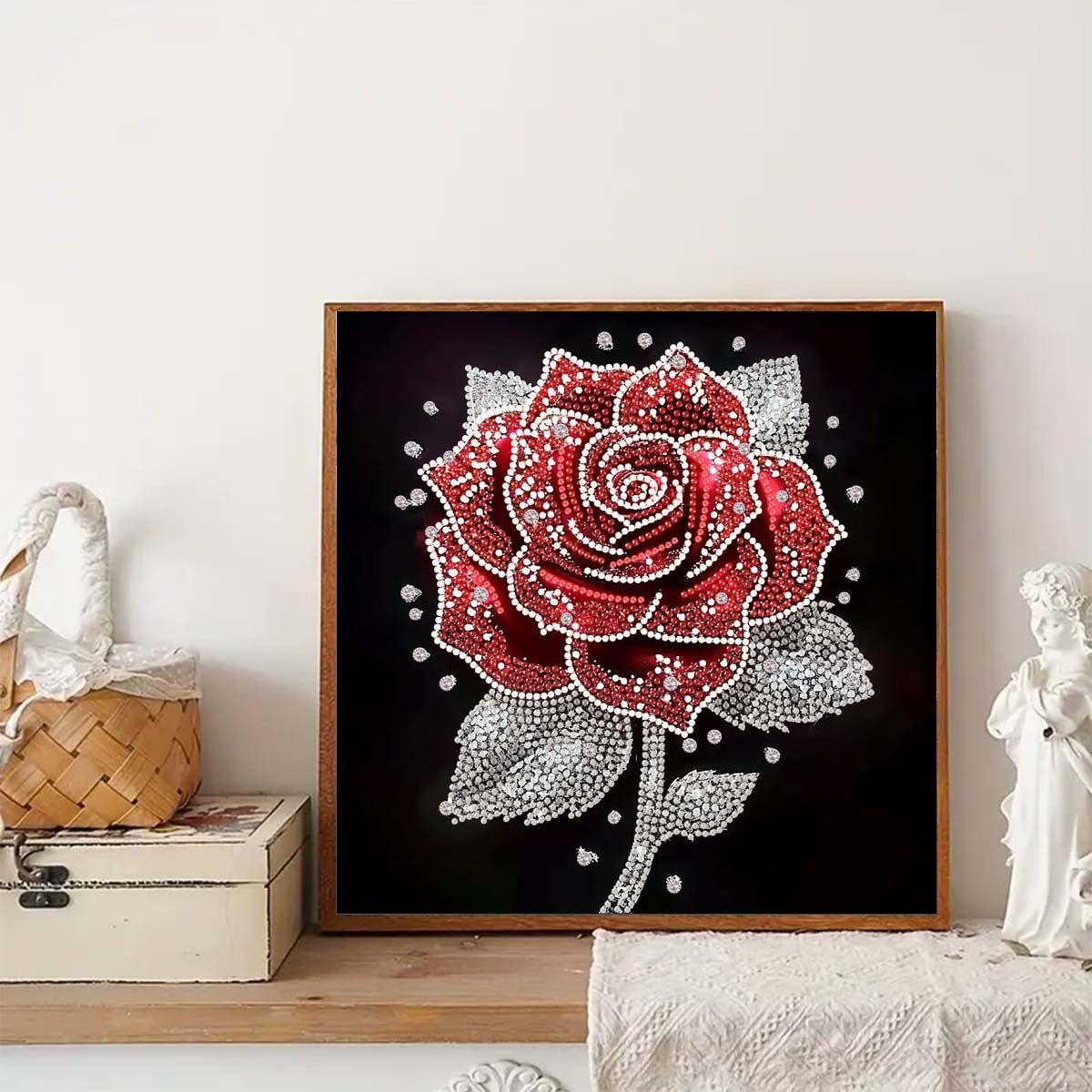 Special Shaped Diamond Art Painting Kits for Adults, Rose Flower 5D Diamond Painting Kits for Adults Beginner,DIY Crystal Diamond Dots Gem Art Craft for Home Decor 11.8 x 11.8 inch GEMFAMILY