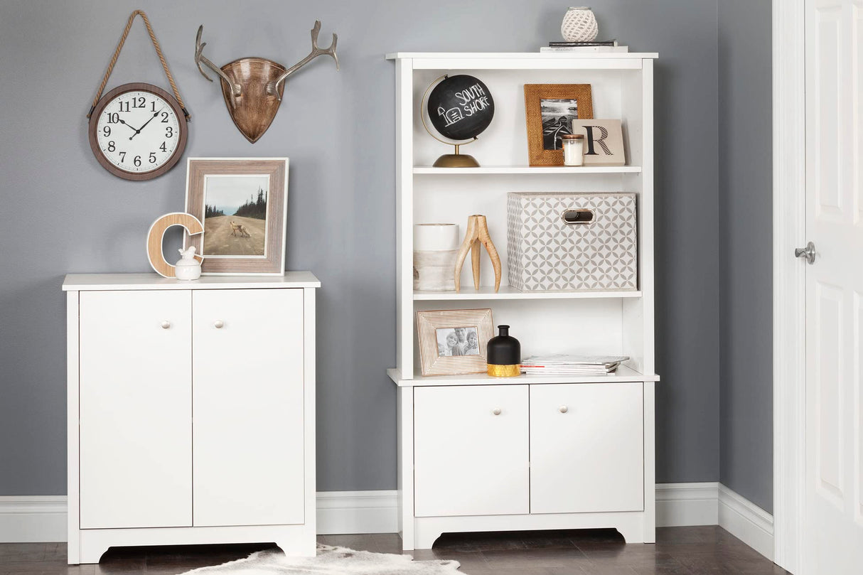 South Shore Small 2-Door Storage Cabinet with Adjustable Shelf, Pure Black South Shore