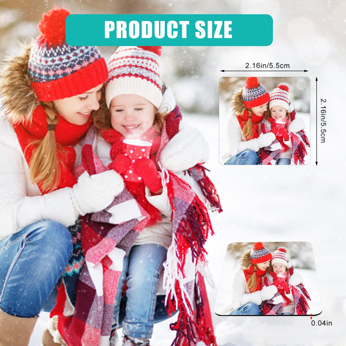 Sublimation Magnet Blanks, 30PCS Sublimation Blank Refrigerator Magnets - Personalized Square Fridge Magnet Sublimation Blanks Products for Kitchen Office Decorative, 5.5x5.5 cm (Square) Deekypol