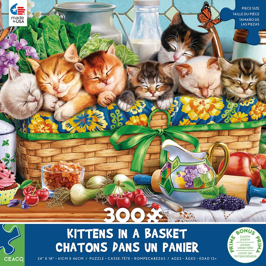 Ceaco - Kittens in a Basket - 300 Piece Jigsaw Puzzle Ceaco