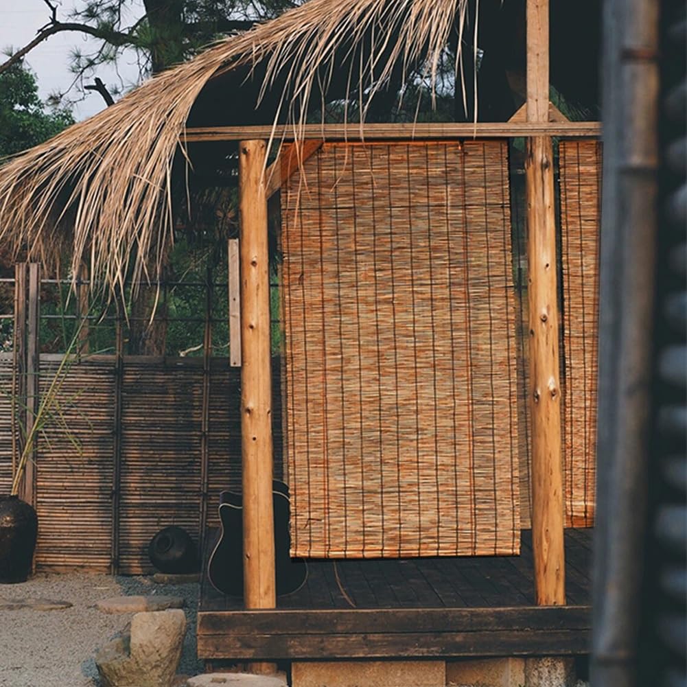 Bamboo Shades for Windows 70% Blackout Shades Blinds 10'' 20'' 26'' 28'' 30'' 34'' 36'' 38'' 42'' 48'' 54'' 60'' 72'' Width Bamboo Blinds Roller Shades for Patio Garden Balcony Cordless (Size : W60x7 Generic