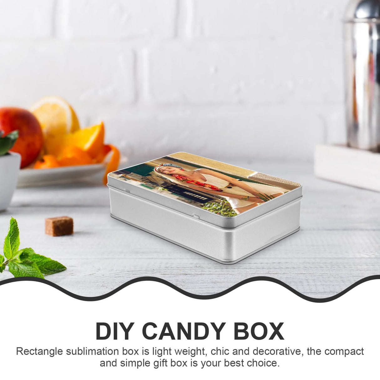 SOESFOUFU Storage Tins Box Sublimation Candy Tin Box Cake Iron Rectangle Treat Tin SOESFOUFU