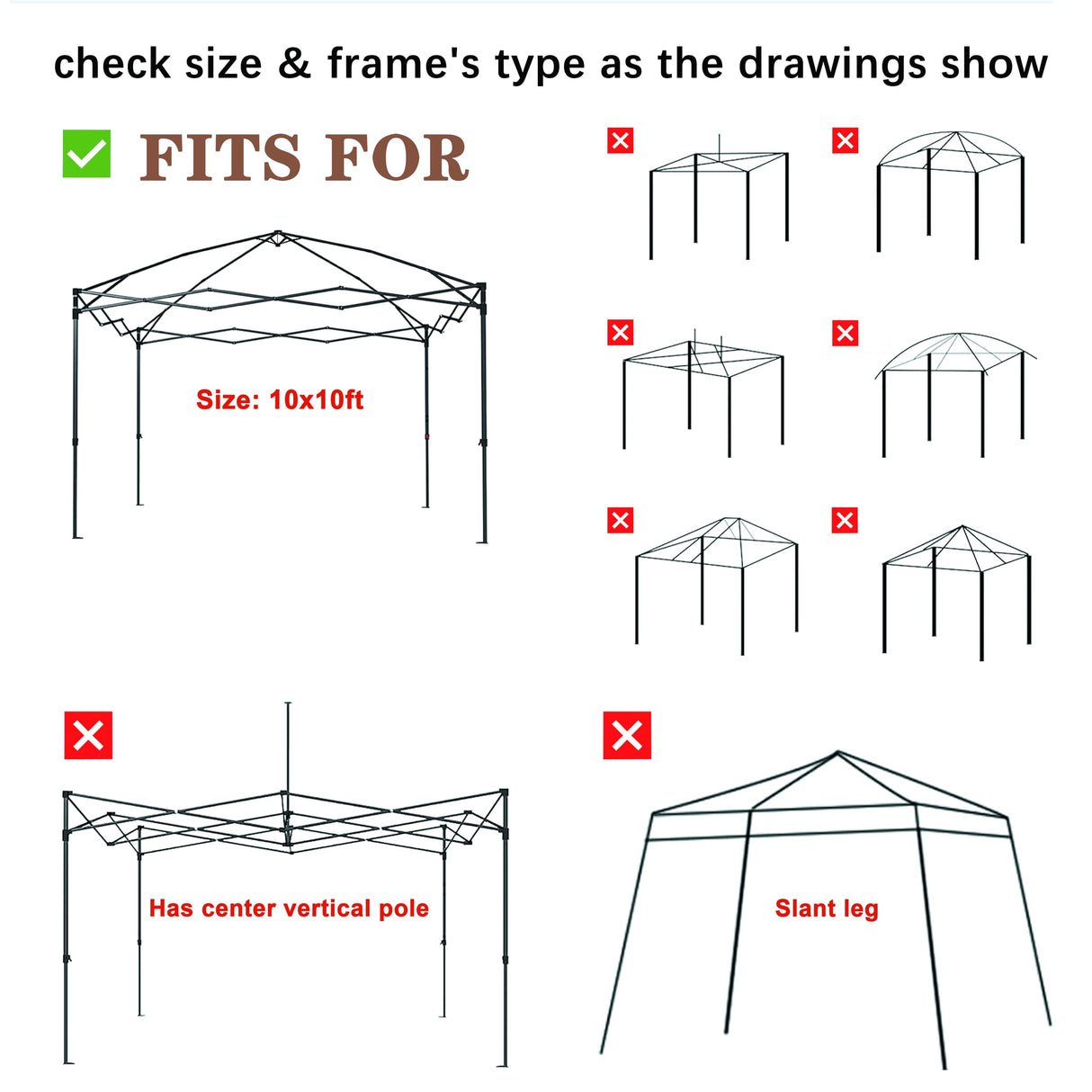 SCOCANOPY Replacement Top with Air Vent for 10x10 Canopy Frame, Canopy Cover ONLY, (Brown Ripstop) SCOCANOPY