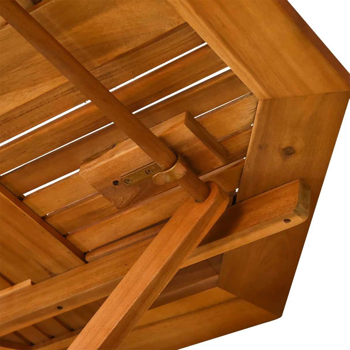 Outsunny 39" Acacia Wood Outdoor Dining Table, Octagon Patio Table with Umbrella Hole, Teak Outsunny