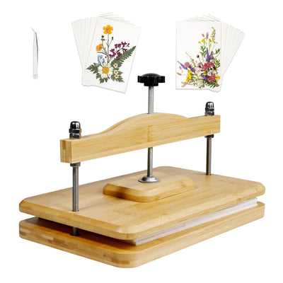 Nuvograin Flower Press Kit Wooden, Plant Press Kit, Easy One-Step Pressing, 10 x 6 inch Flower Pressing for Kids and Adults, Holiday Gift for Thanksgiving and Christmas