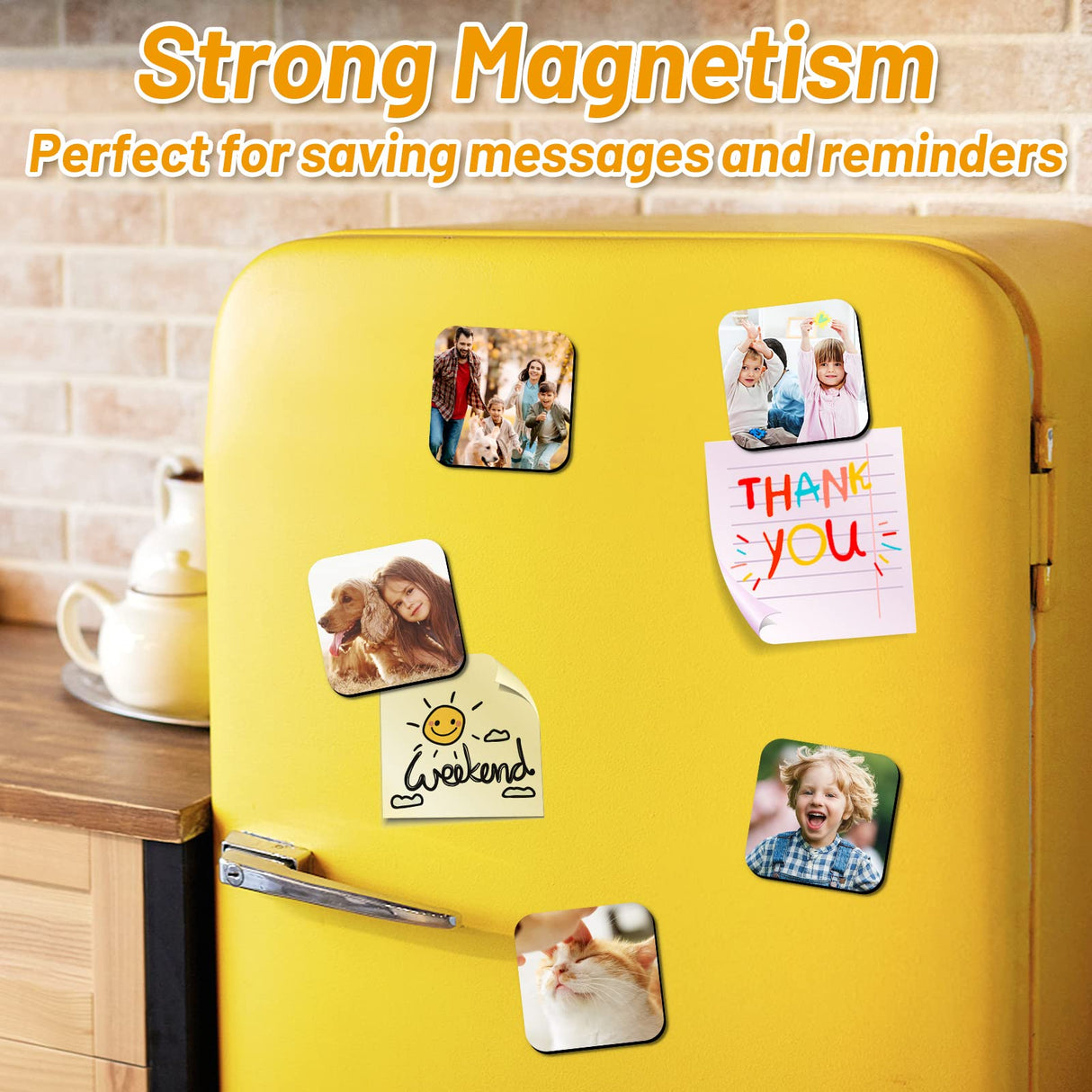 Sublimation Magnet Blanks, Personalized Sublimation Blanks Bulk with 20 PCS Larger Square Blanks, 20 PCS Fridge Magnets for Custom Refrigerator Oven Dรฉcor Office Calendar DIY Crafts (6 x 6 cm) Cruzix