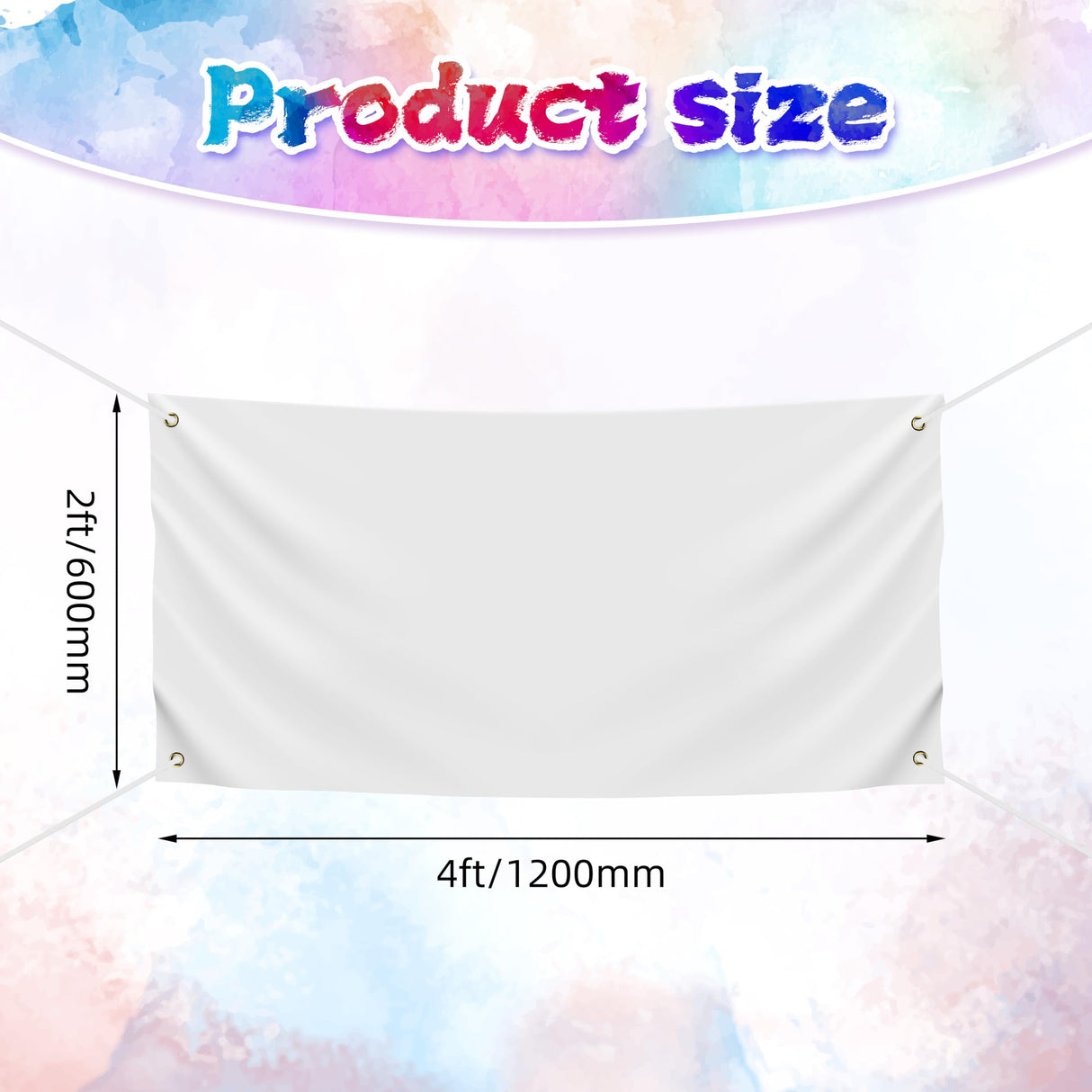 Blank DIY Banners Polyester Oxford Cloth White Banner with Hanging Rope for Wall Signs Writing DIY Painting Indoor Outdoor Office Camping Yard Birthday Party Decorations Supplies 4x2ft-BECKTEN BECKTEN