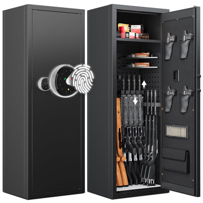 KAER 12-15 Gun Safe, Biometric Gun Safes, Rifle safe, Gun Safe for Rifles and Pistols, Gun Cabinet for Home & Hunting with Gun Racks and Removable Shelves, Suitable for AR15