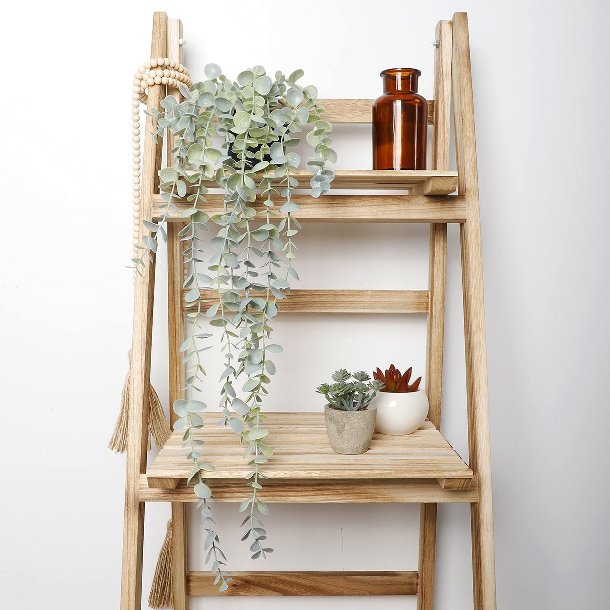 COCOBOO 1pcs Artificial Hanging Plants, Fake Potted Eucalyptus Faux Hanging Plant for Wall Room Home Indoor Outdoor Shelf Decor COCOBOO