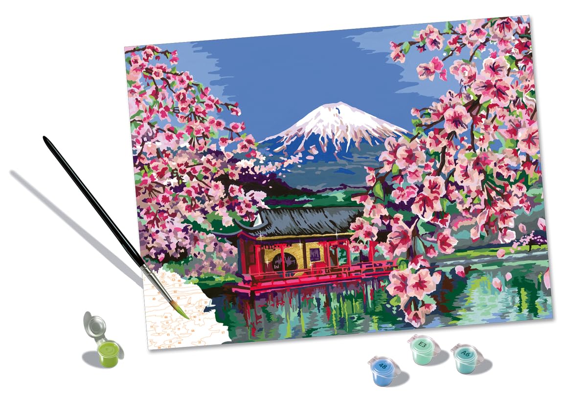 Ravensburger CreArt Japanese Spring Paint by Numbers Kit for Adults - Painting Arts and Crafts for Ages 14 and Up Ravensburger