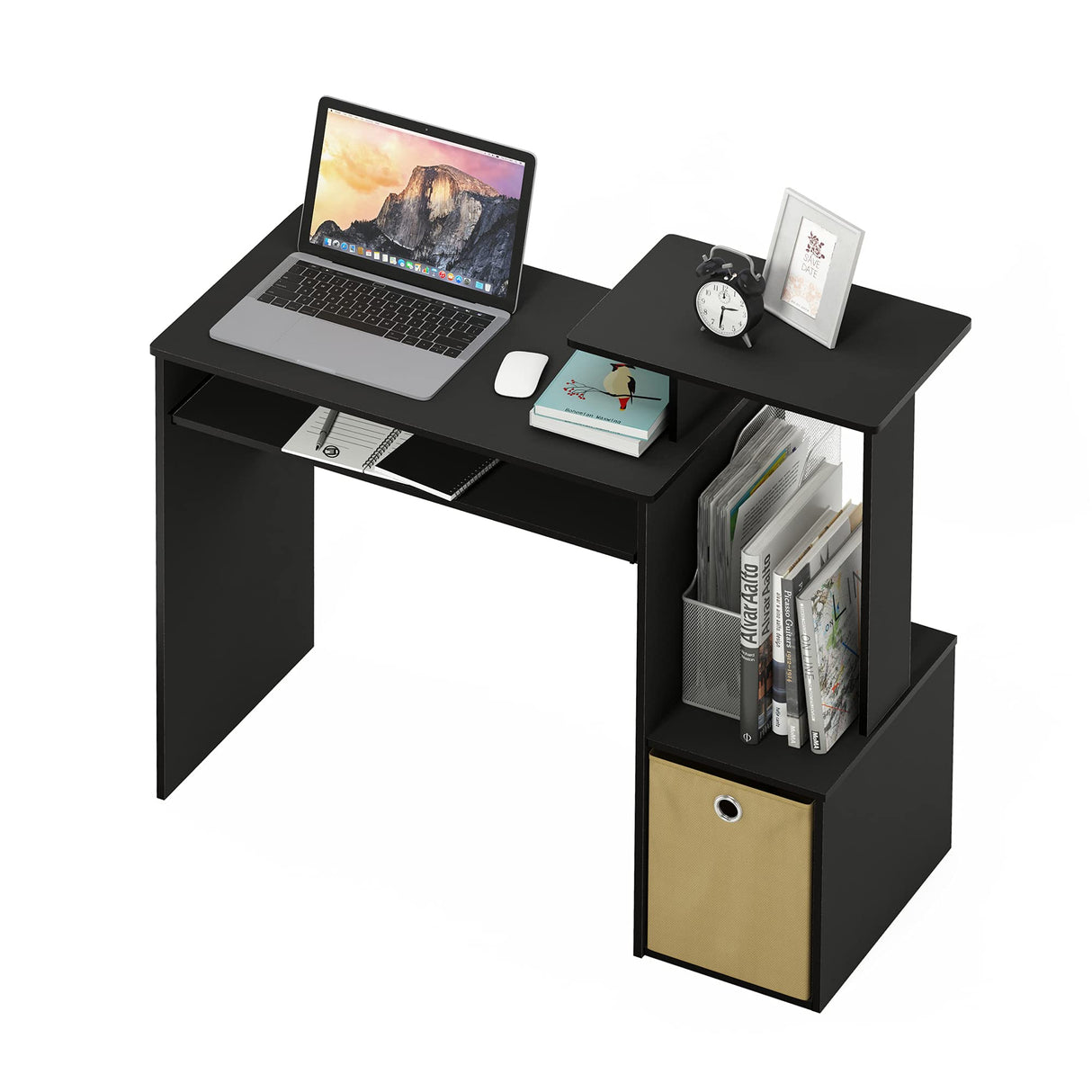 Furinno Econ Multipurpose Home Office Computer Writing Desk, Black/Brown Furinno