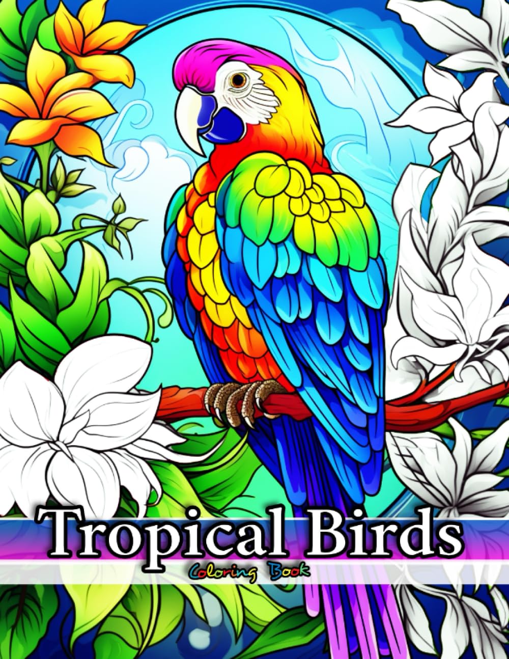 Tropical Birds Coloring Book for Adults Fun Facts on 100 Pages with Amazing Birds of Paradise: Parrot, Toucan, Peacock, Macaw, Flamingo, Owl, Pelican, ... Journey into the World of Feathered Wonders) Majosta