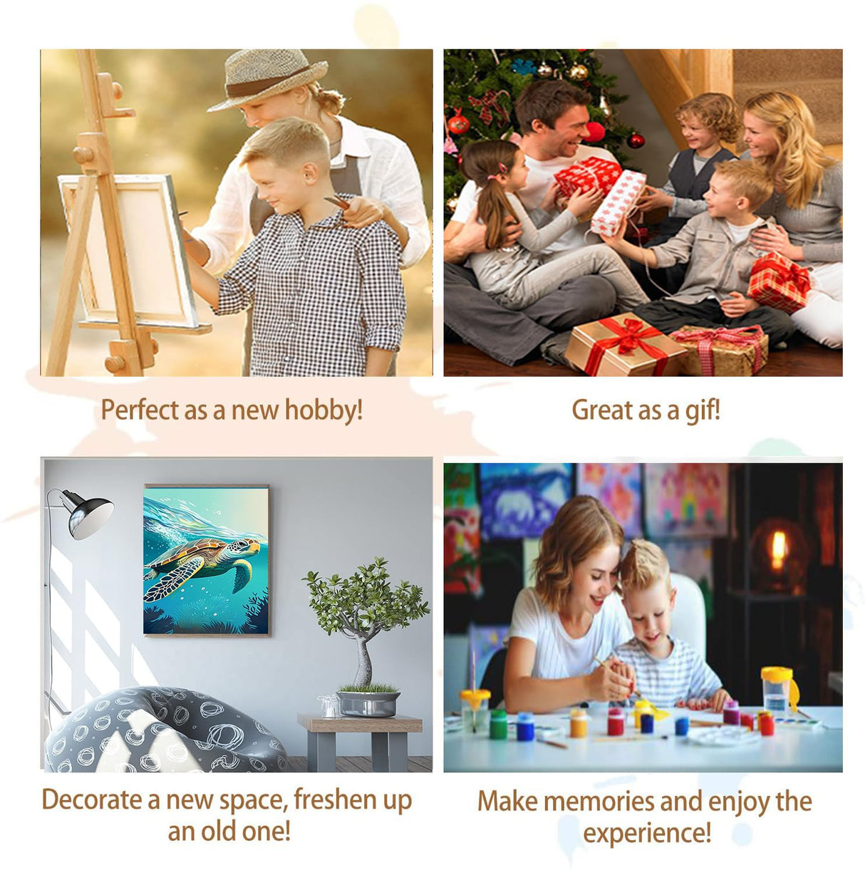 Artunion Sea Turtle Paint by Numbers for Adults Beginner, Ocean Turte Animal Paint by Number Kits, DIY Oil Painting Paint by Number Kits on Canvas Arts Craft for Home Wall Decor 16x20 Inch Artunion