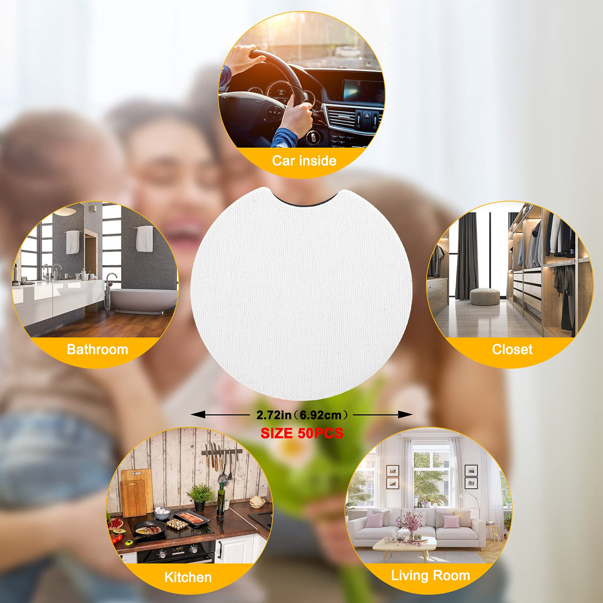 100Pcs Sublimation Blanks Products - Sublimation Cup Coasters Blanks 2.75 Inch for DIY Crafts Car Cup Coasters Painting Project Sublimation Accessories Palksky