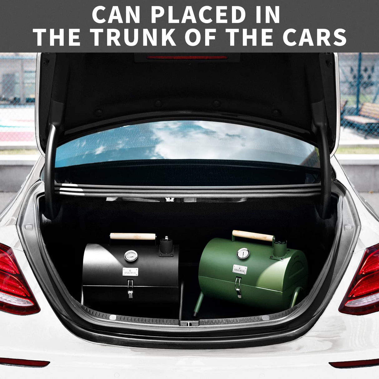 Portable Charcoal Grill, Tabletop Outdoor Barbecue Smoker, Small BBQ Grill for Outdoor Cooking Backyard Camping Picnics Beach by DNKMOR GREEN WoodArtSupply