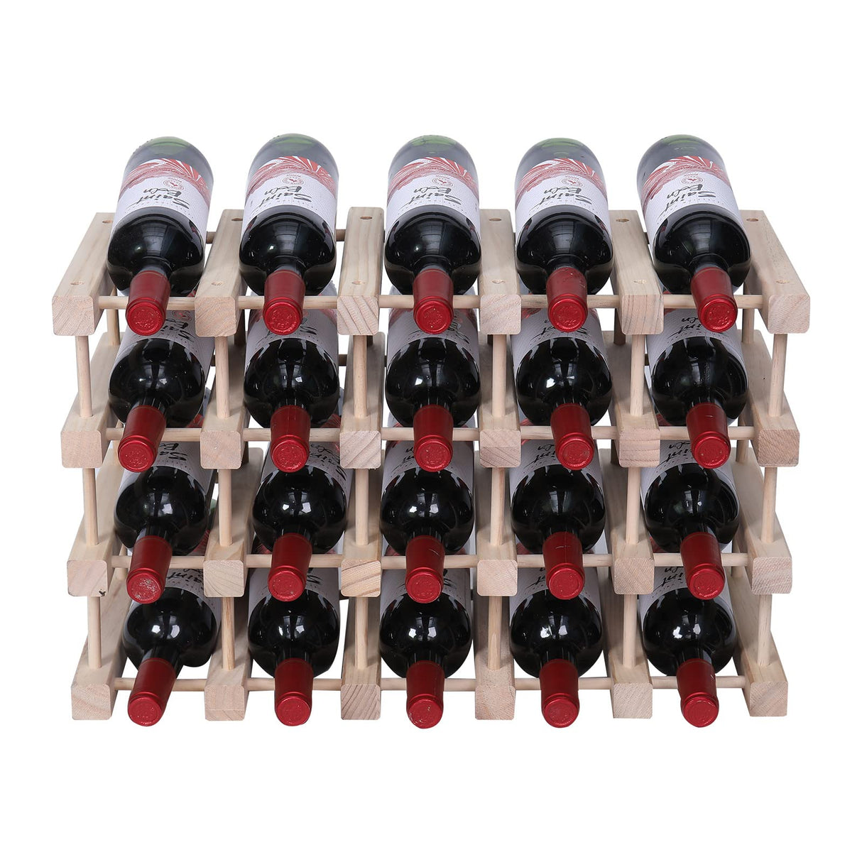 FDHUIJIA Wine Rack Small countertop Cabinet Stackable Storage Wooden freestanding Floor Wine Holder (20 Bottles) FDHUIJIA