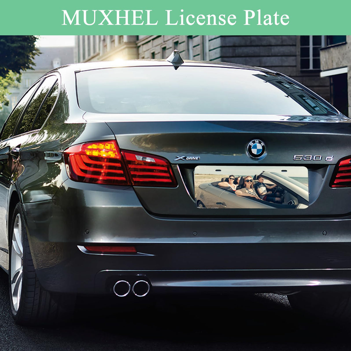 MUXHEL 15 Pcs Sublimation Blank License Plate, 12"×6" Black Aluminum Alloy Automotive License Plate Tag for Custom Design Work and DIY MUXHEL