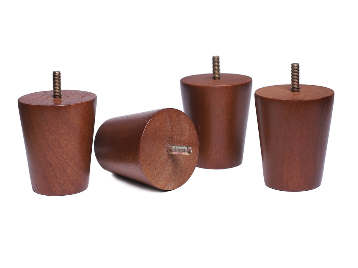 Sweet Melodi Round Wood Sofa/Couch/Chair/Ottoman Solid Wood Leg Walnut Finish (3 Inches,Set of 4) Sweet Melodi