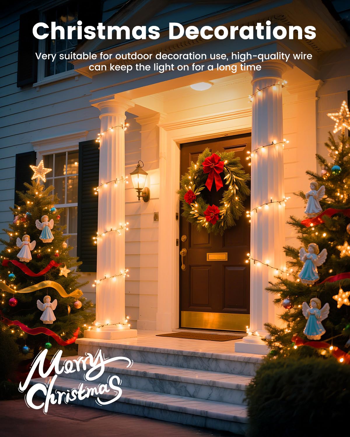 Clear Christmas String Lights 100 Count 25 Feet Incandescent Bulb Mini Lights for Indoor Xmas Tree Garland Birthday Wedding Party Festival Decoration, Green Wire Minetom