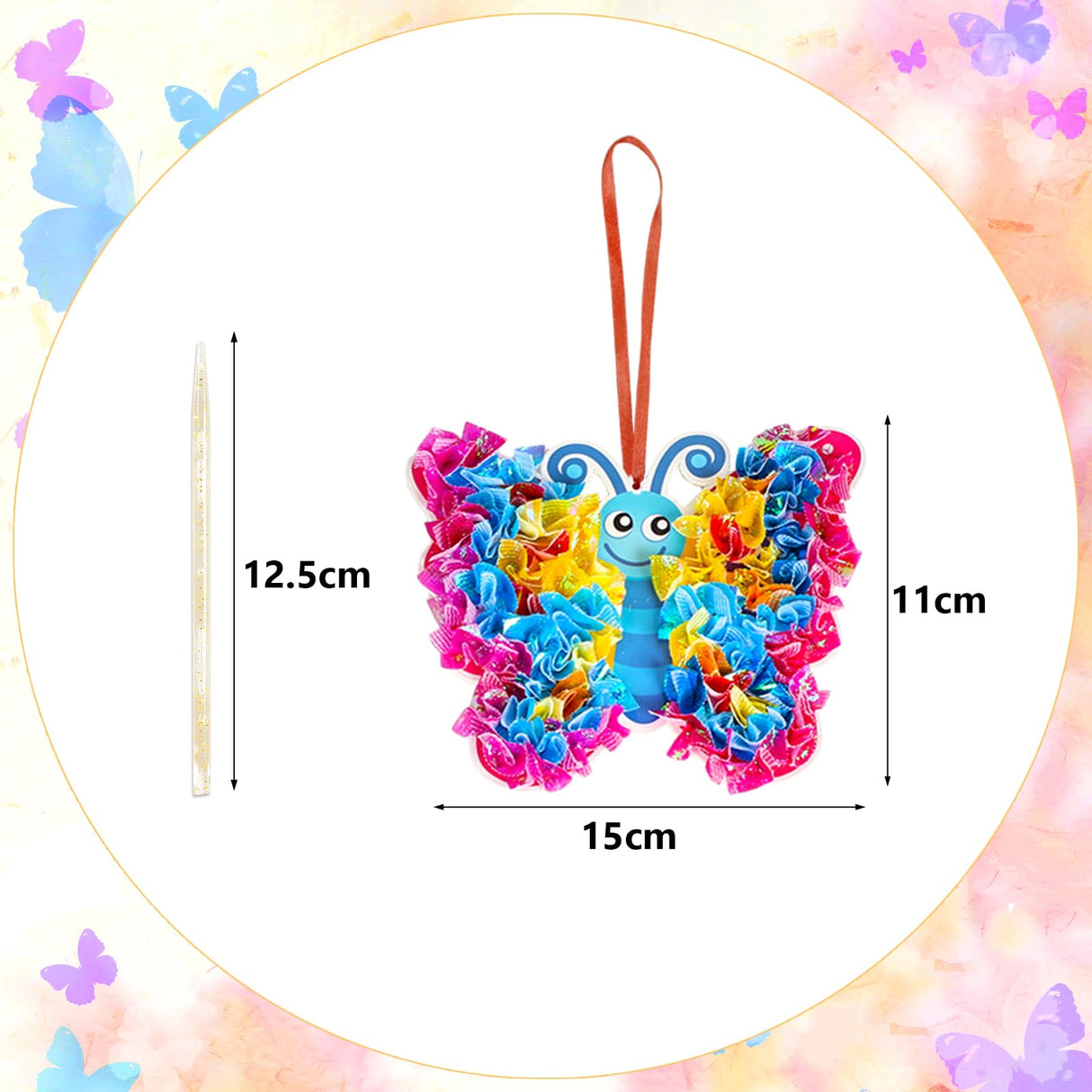 MEZOOM 12pcs Butterfly Craft Set for Kid Creative Butterfly Poke Art Toy Make Your Own Butterfly Poking Art Crafts for 4-12 Years Kid School Classroom Art Craft Activity Gift, Small MEZOOM