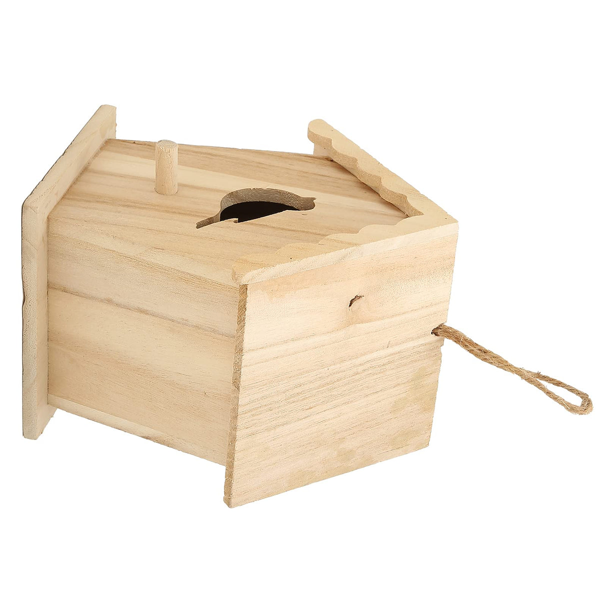 Wood Birdhouse,Unfinished, DIY Bird House Wood Birdhouse Birdhouse to Paint for Birdwatching Wood Frame for Finches and Songbirds Walfront