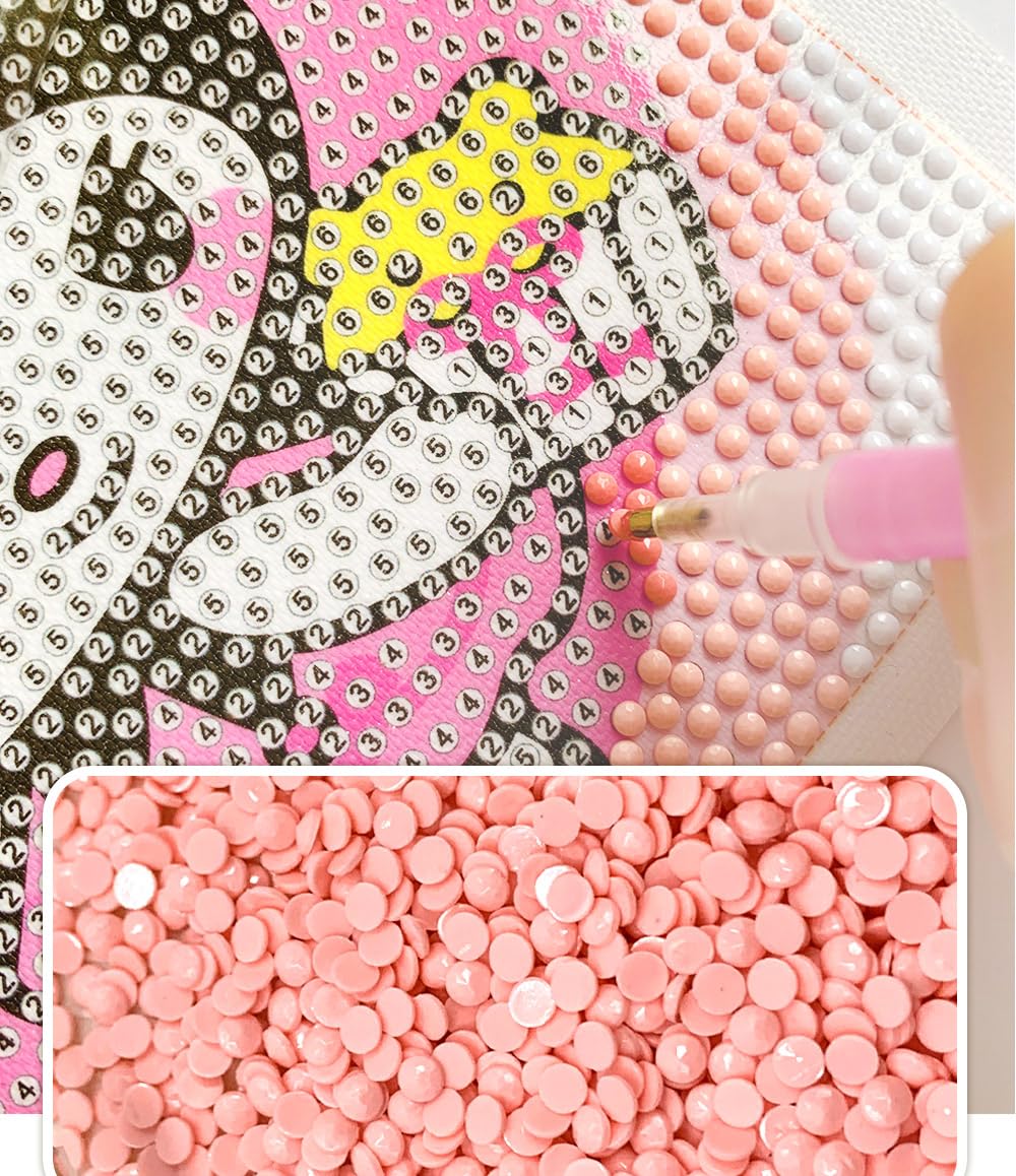 Zhenqing Whimsical Dwarf with Cane Diamond Painting Kit 7.87x7.87 Inch Full Drill, Fantasy DIY Craft for Adults & Teens, Enchanted Home Wall Decor Gift (20x20cm) - Complete Tools Included Zhenqing