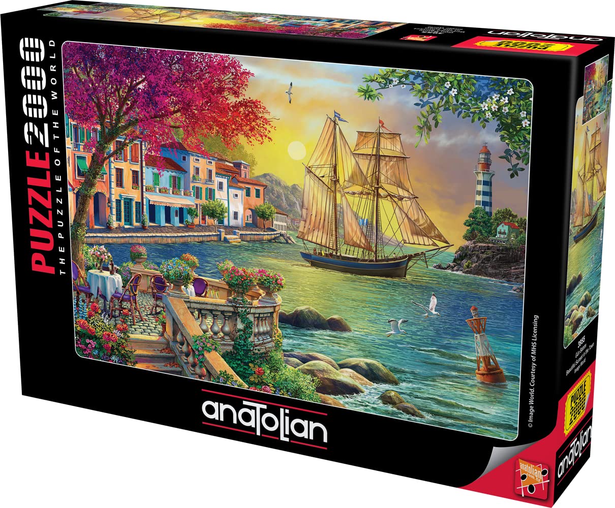 Anatolian Puzzle - Beautiful Sunset in The Town, 2000 Piece Jigsaw Puzzle, 3955, Multicolor Anatolian