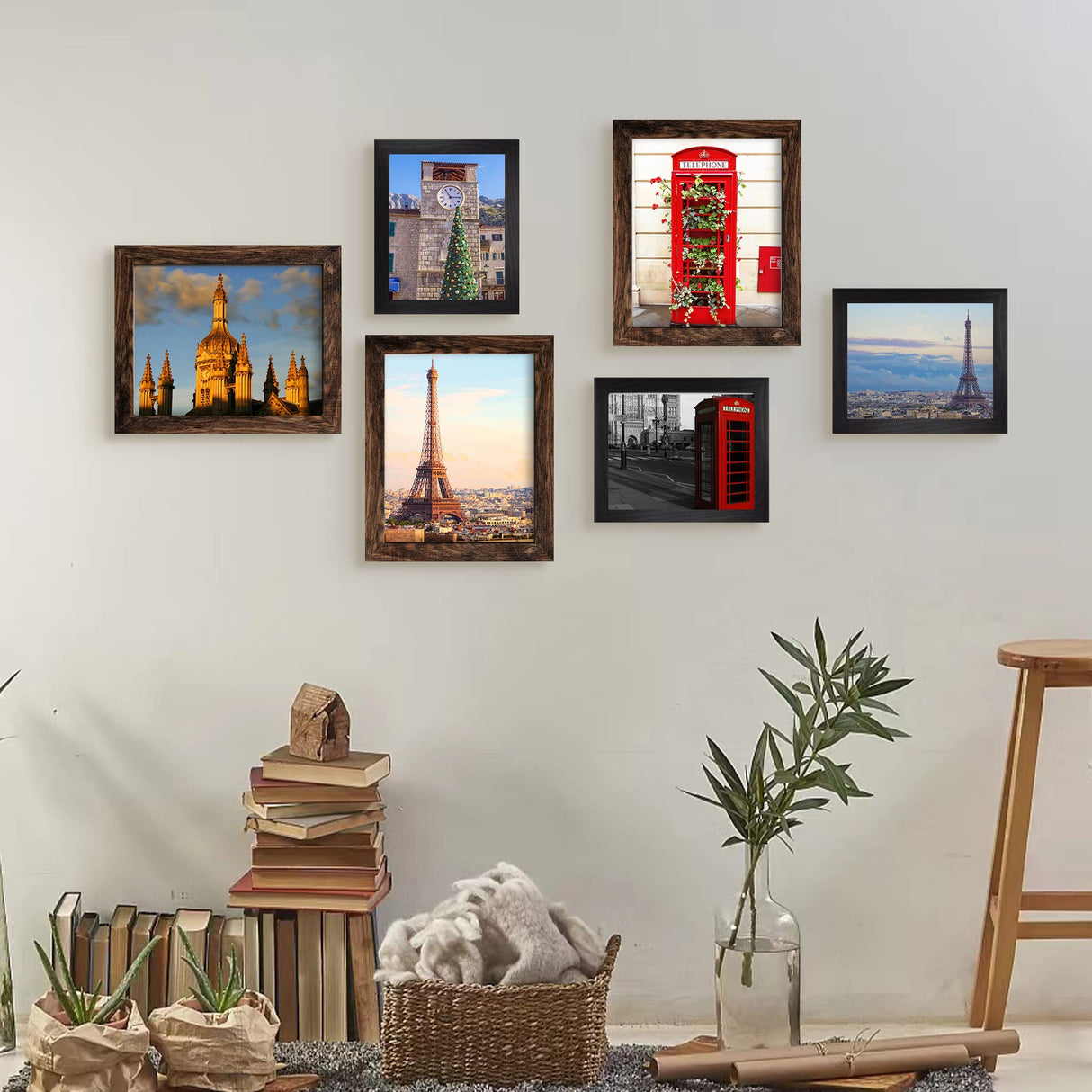 SESEAT 8x10 Picture Frame Rustic Brown, Display Pictures for Wall and Tabletop, 1 Pack SESEAT