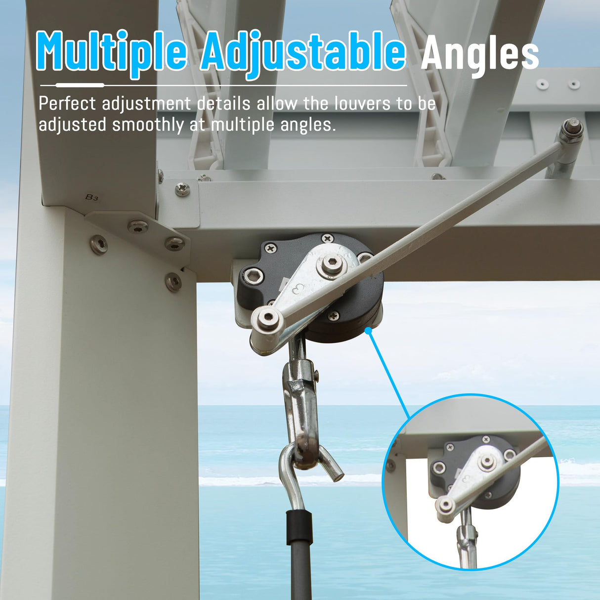 Domi Louvered Pergola 10' x 10' Outdoor Aluminum Pergola with Adjustable Roof, Aluminum Frame, Efficient Drainage System for Patio, Deck, Garden, White domi outdoor living