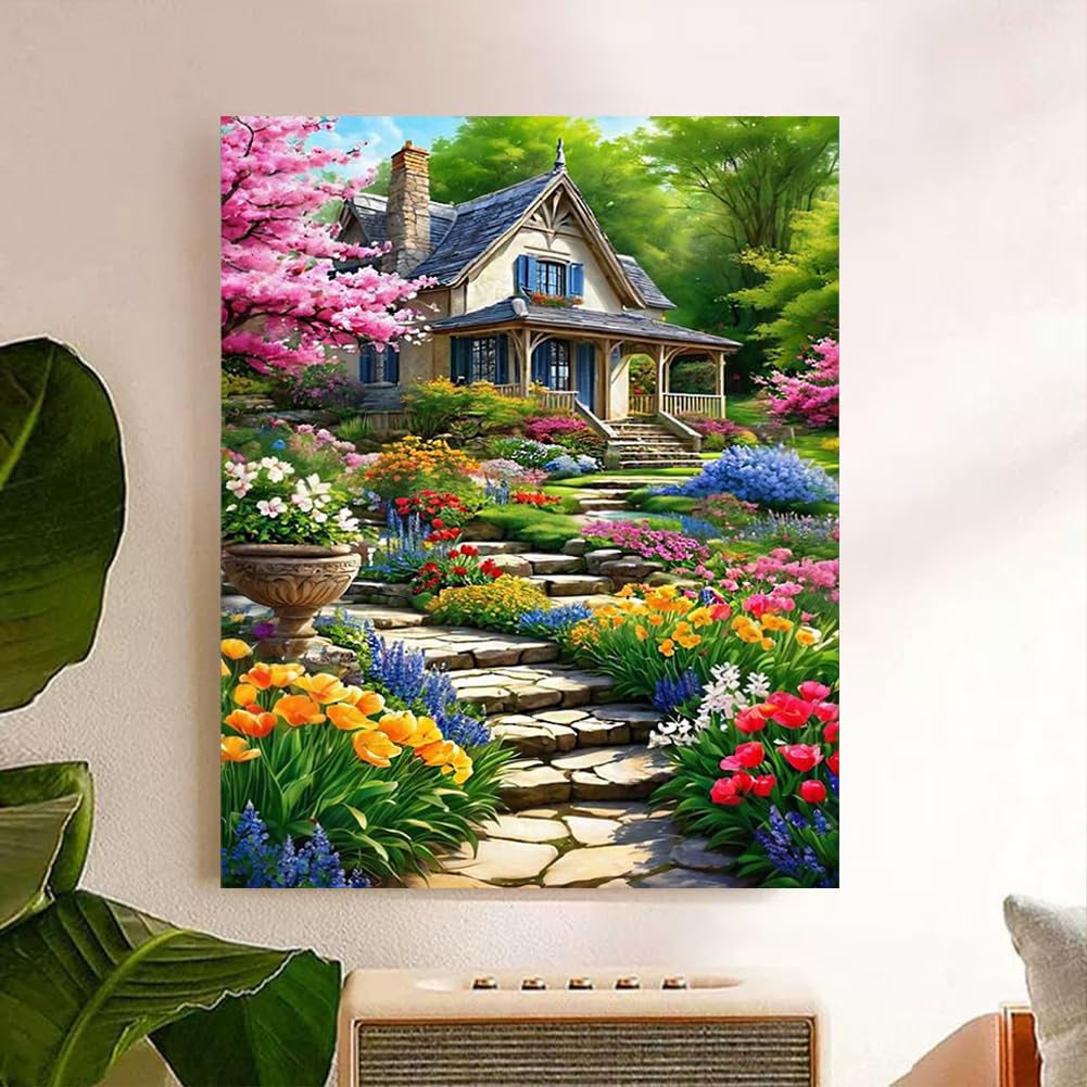 Arttoplus Landscape Paint by Numbers Kit for Adults-Garden Paint by Numbers Kits for Adults Canvas,Landscape Adult Painting by Numbers for Gift Home Wall Decor(16x20inch) Arttoplus