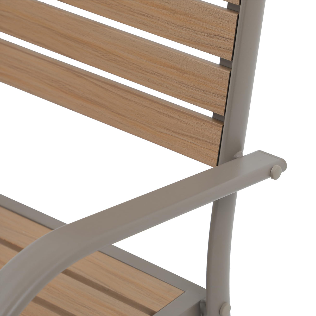 i-VTIES Patio Dining Chairs Set of 4,Outdoor Stackable Dining Chairs with Backrest & Armrest,Aluminum Frame Patio Furniture Chairs for Garden,Backyard,Lawn & Deck,Teak i-VTIES