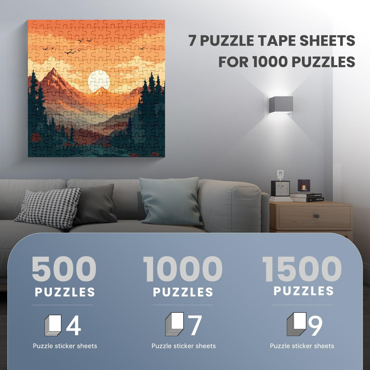 20 Puzzle Tape Puzzle Saver Sticker Glue Sheets Preserve 1000 to 3000 Pieces Frame Jigsaw Puzzles NIWIN