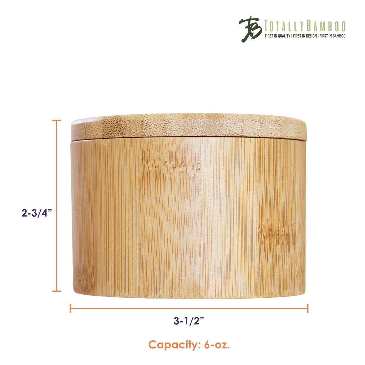 Totally Bamboo Salt Cellar Bamboo Storage Box with Magnetic Swivel Lid, 6 Ounce Capacity Totally Bamboo
