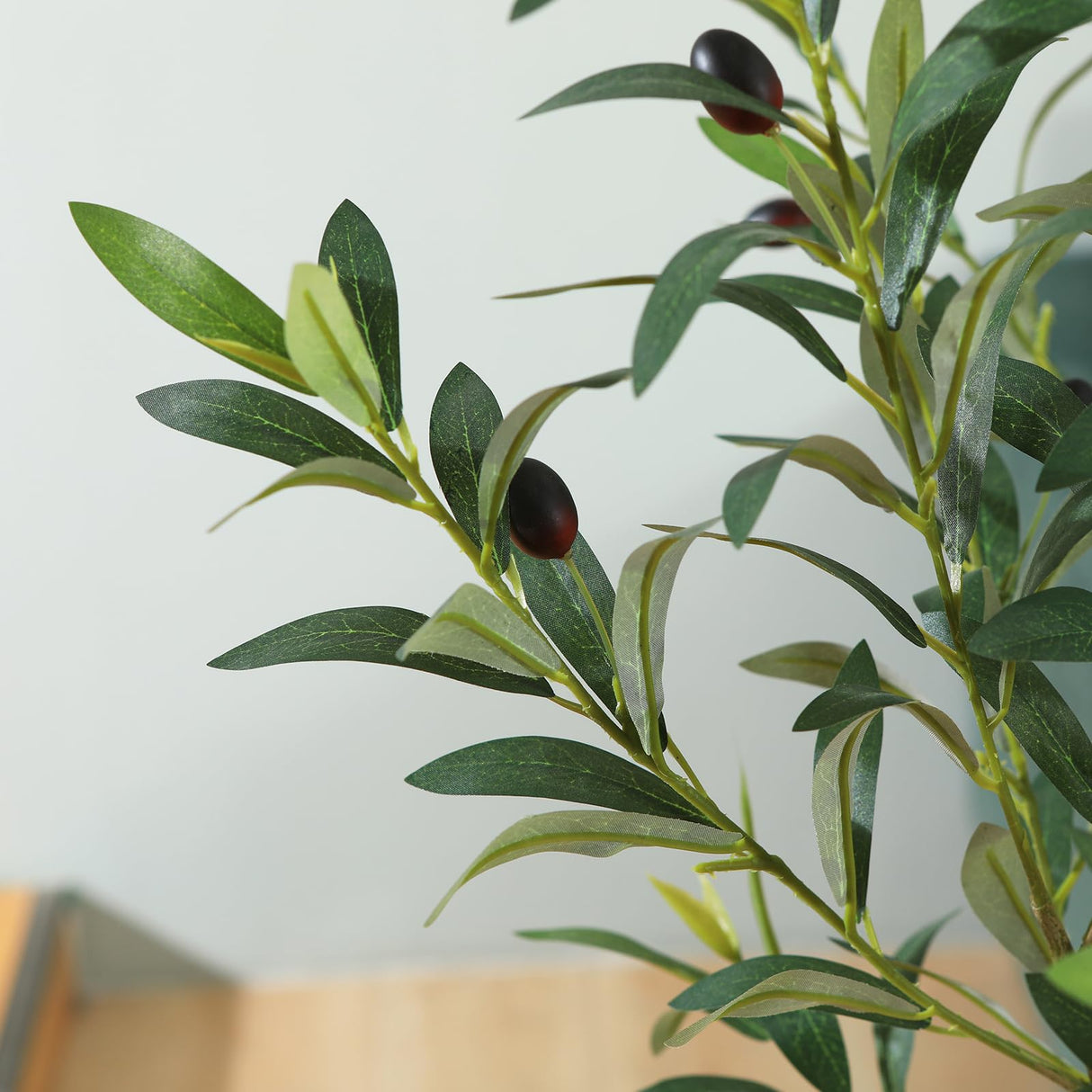 LOMANTO Artificial Olive Trees, 5 ft Tall Fake Olive Trees for Indoor, Faux Olive Silk Tree, Large Olive Plants with White Planter for Home Decor and Housewarming Gift, 1 Pack LOMANTO