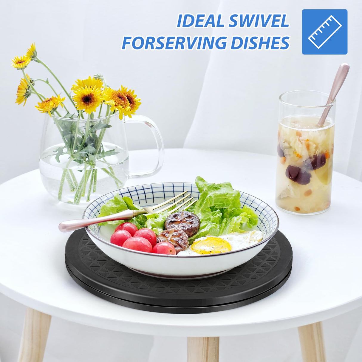 Lazy Susan 10 inch with Steel Ball Bearings,Heavy Duty Rotating Swivel Stand,Lazy Susan Turntable for Flat Panel Monitors, TV's, Potted Plants, Stereo Speakers, Lazy Susan Turntable Organizer CTTZCKJ