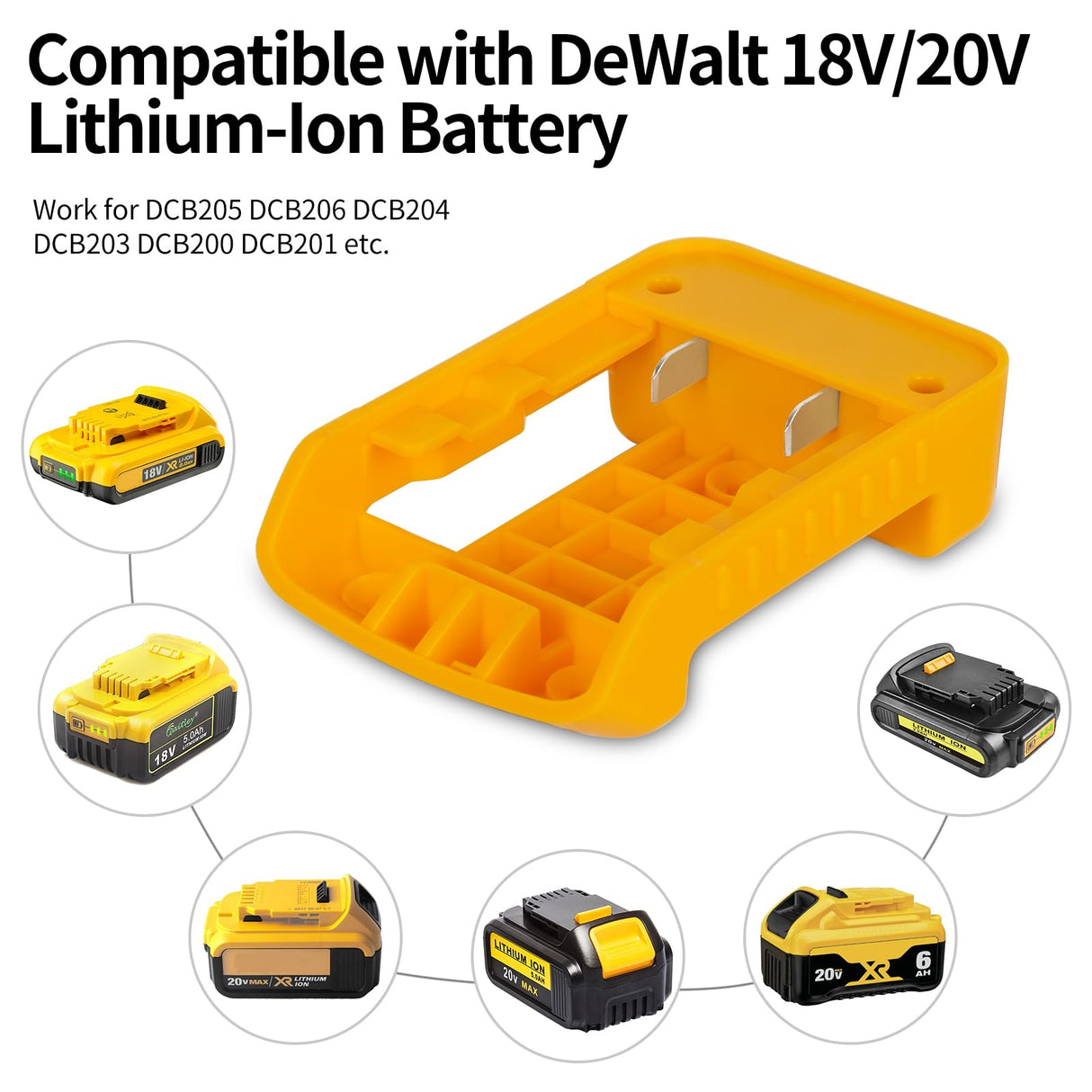 Battery Adapter Compatible with Dewalt 18V/20V Battery Adaptor with USB Charger & Type-C PD Power Source Charger for 20v 18V MAX Lithium Battery(Adapter Only) ADPLIFE